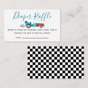 Carte D'accompagnement Billet Baby shower de voiture Blue Race