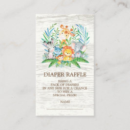 Carte D'accompagnement Billet Baby shower Déchets Safari Jungle