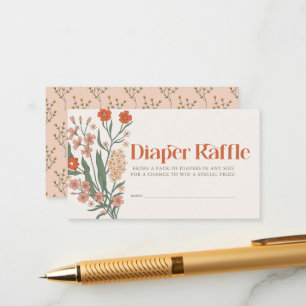 Carte D'accompagnement Billet Baby shower Fleur sauvage Boho Déchets