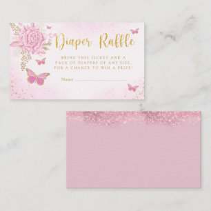 Carte D'accompagnement Billet Baby shower Papillon Cute Reflets Au Refus