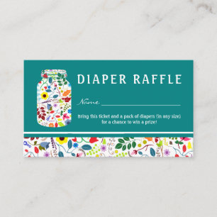 Carte D'accompagnement Billet Baby shower rabat Mason Floral Jar