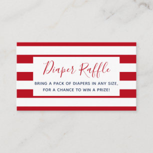 Carte D'accompagnement Billet Baby shower roux blanc rayures rouge
