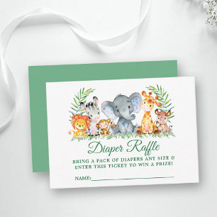 Carte D'accompagnement Billet baby shower Safari Animaux Reflets Reflets 