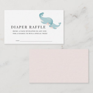 Carte D'accompagnement Billet baleines Baby shower rose rabat
