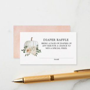 Carte D'accompagnement Billet blanc Citrouille Chute Thème Brouiller Raff