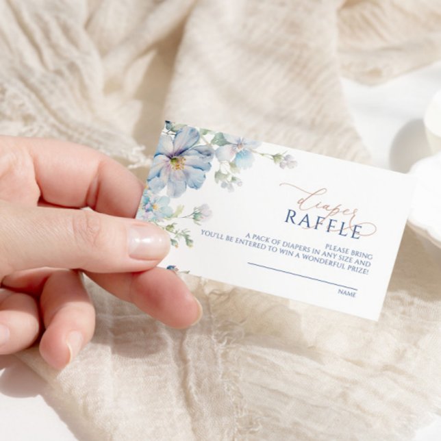 Carte D'accompagnement Billet Blue Hydrangea & Rose Diaper (Créateur téléchargé)