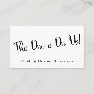 Carte D'accompagnement Billet boisson blanc noir et blanc Insérer des car