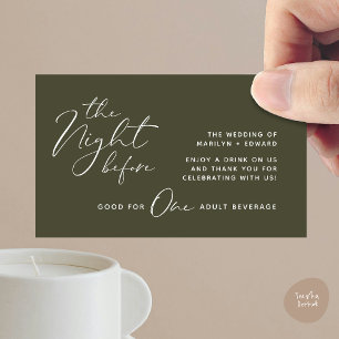 Carte D'accompagnement Billet boisson, Boissons pour adultes, Soirée de m