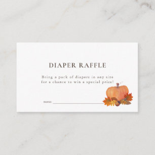 Carte D'accompagnement Billet citrouille automne Feuilles blanc caleçon r