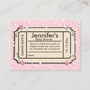 Carte D'accompagnement Billet Confetti Baby shower rose rabat