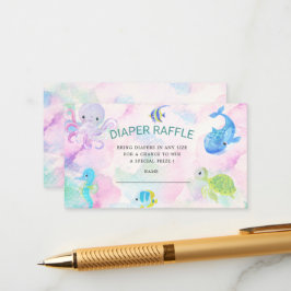 Carte D'accompagnement Billet Cute Under the Sea Diaper Raffle