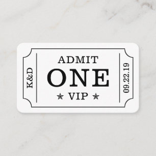 Carte D'accompagnement Billet d'admission à une soirée moderne - Noir et