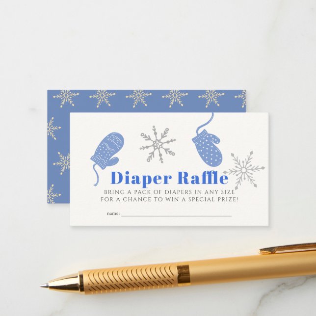 Carte D'accompagnement Billet de Baby shower Béanie Bleue Bébé (Devant/Arrière en situation)