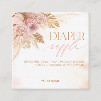 Carte D'accompagnement Billet de Baby shower Cute Pampas Diaper Raffle Je