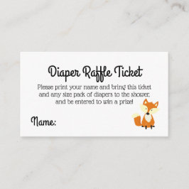 Carte D'accompagnement Billet de Baby shower de couches de bois Fox