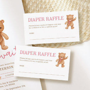 Carte D'accompagnement Billet de Baby shower de la couche de la fille Ted