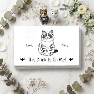 Carte D'accompagnement Billet de boisson de mariage de chat personnalisé
