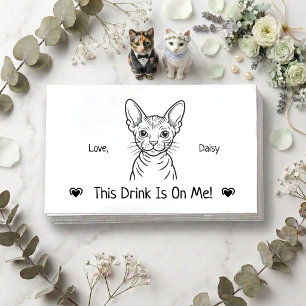 Carte D'accompagnement Billet de boisson de mariage de chat personnalisé