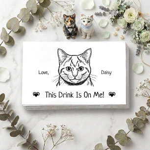 Carte D'accompagnement Billet de boisson de mariage de chat personnalisé 