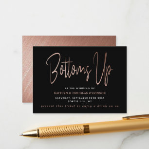 Carte D'accompagnement Billet de Boisson Gratuit à l'Écriture Moderne ave