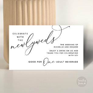 Carte D'accompagnement Billet de boisson pour adulte Heureux à jamais