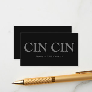 Carte D'accompagnement Billet de boissons gratuites italien "Cin cin" en
