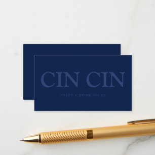 Carte D'accompagnement Billet de boissons gratuits en italien "Cin cin" e