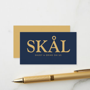 Carte D'accompagnement Billet de boissons gratuits Nordic «Skål» en polic