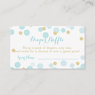 Carte D'accompagnement Billet de rabat à Baby shower de couches Blue Gold