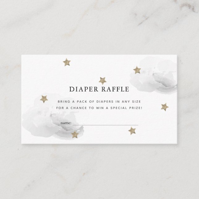 Carte D'accompagnement Billet de rabat à Baby shower nuageux Star & Grey (Devant)