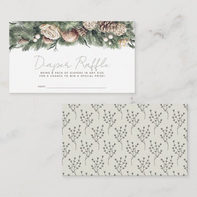 Carte D'accompagnement Billet de rabat à baguette de Noël vert (Devant / Derrière)