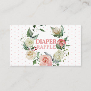 Carte D'accompagnement Billet de rabat au Baby shower à couche rose flora