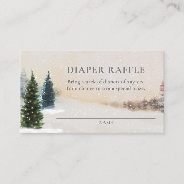 Carte D'accompagnement Billet de rabat au Baby shower de bois d'hiver (Devant)