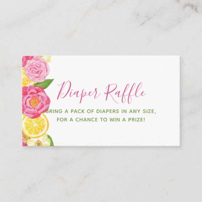 Carte D'accompagnement Billet de rabat au Baby shower de citron floral (Devant)
