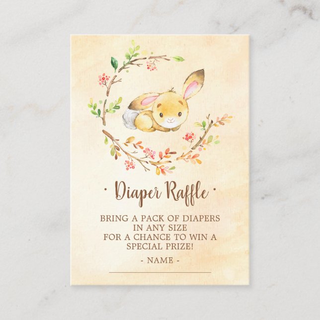 Carte D'accompagnement Billet de rabat au Baby shower de lapin doux (Devant)