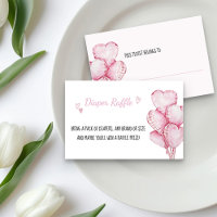 Billet de rabat avec ballons de coeur rose