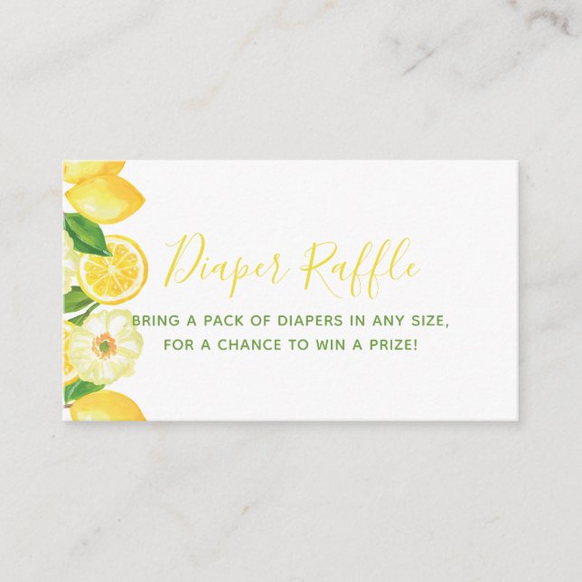 Carte D'accompagnement Billet de rabat Baby shower citron Citrus (Devant)