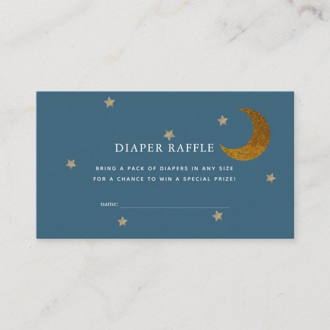 Carte D'accompagnement Billet de rabat Baby shower de couches Gold Stars  (Devant)