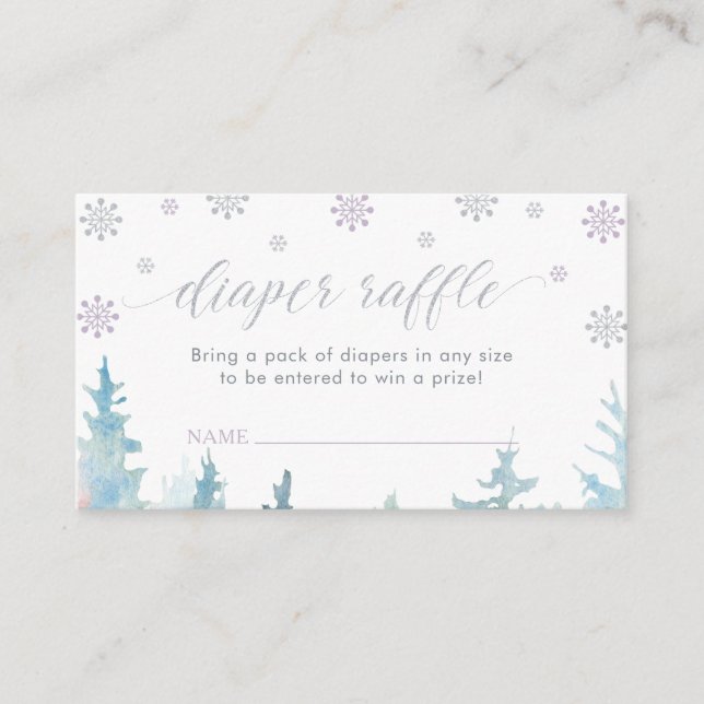 Carte D'accompagnement Billet de rabat Baby shower d'hiver argent (Devant)