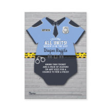Billet de rabat Baby shower Diaper du policier