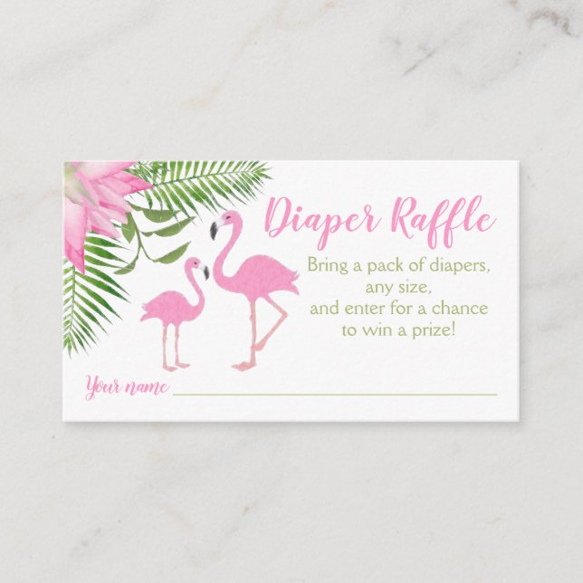 Carte D'accompagnement Billet de rabat Baby shower Flamant rose (Devant)