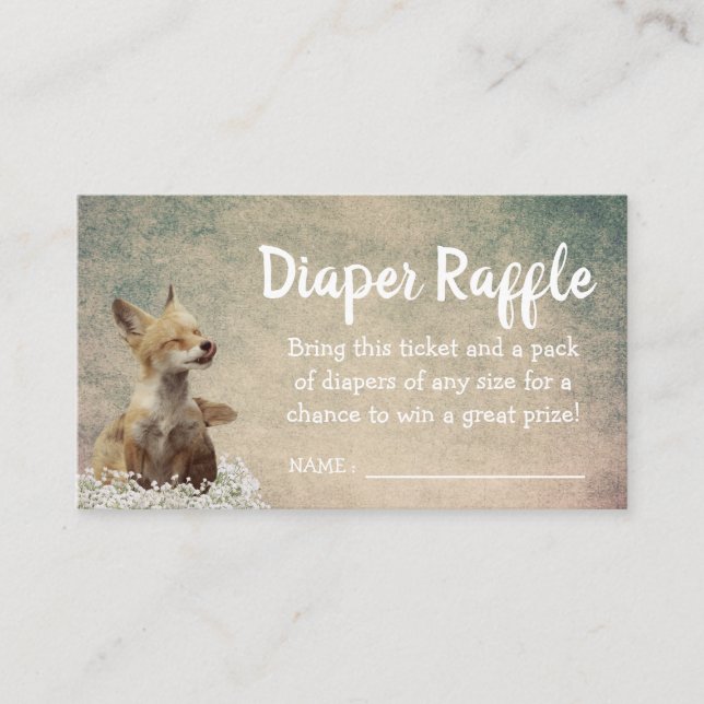 Carte D'accompagnement Billet de rabat baby shower Little Fox (Devant)