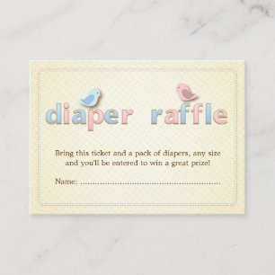Carte D'accompagnement Billet de rabat bleu rose doux Birdie Insérez