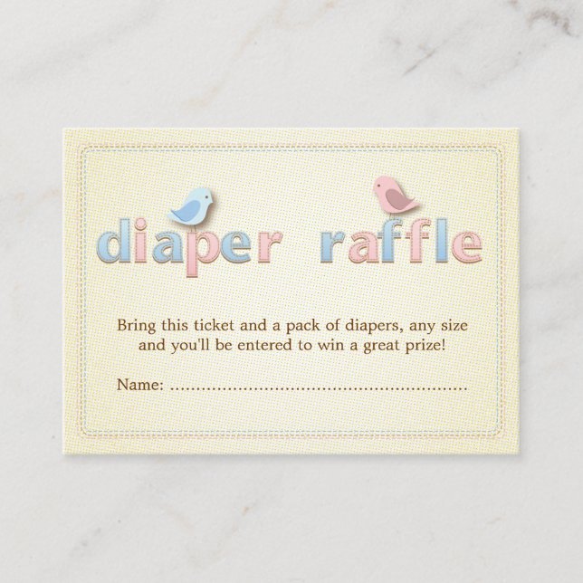 Carte D'accompagnement Billet de rabat bleu rose doux Birdie Insérez (Devant)