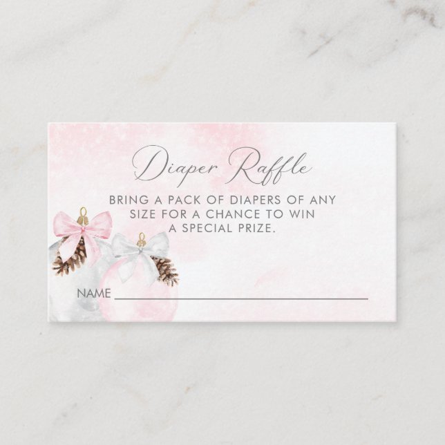 Carte D'accompagnement Billet de rabat de Baby shower de Noël pour fille (Devant)