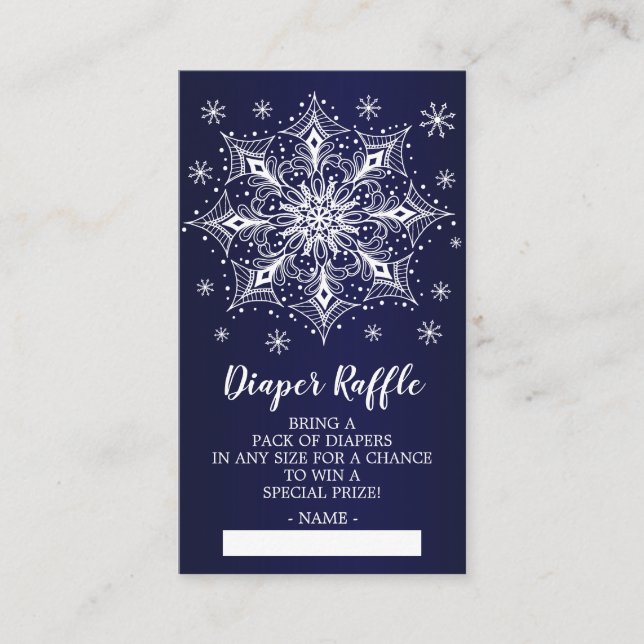 Carte D'accompagnement Billet de rabat de Baby shower d'hiver Snowflake (Devant)