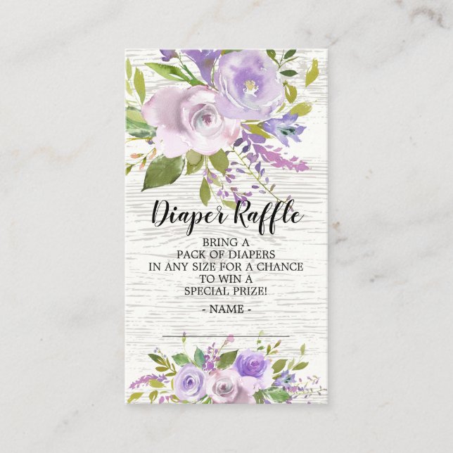 Carte D'accompagnement Billet de rabat de Baby shower floral Lavender (Devant)