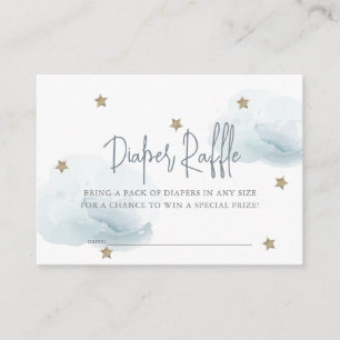 Carte D'accompagnement Billet de rabat de couche de Baby shower Blue Clou