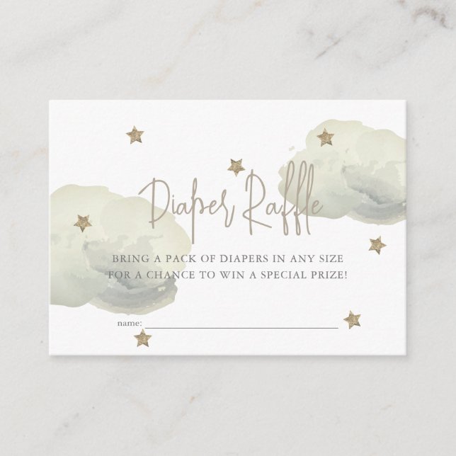 Carte D'accompagnement Billet de rabat de couche de Baby shower Gold Clou (Devant)