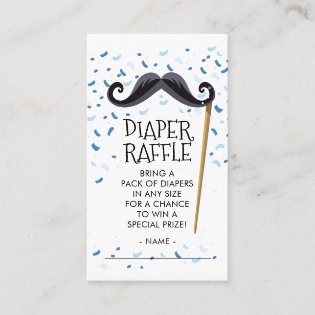 Carte D'accompagnement Billet de rabat Mustachel Baby shower (Devant)